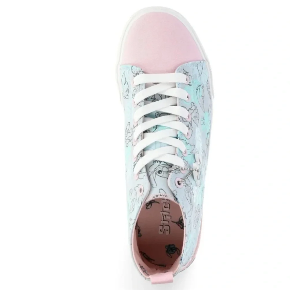 🆕 Disney Stitch High-Top Sneakers From Lilo and Stitch Pink Gray Blue Size 8